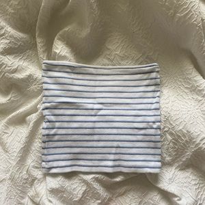 blue and white stripped brandy melville tube top